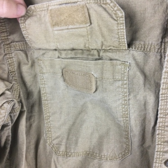 Redhead Tan Cotton Seam Detailed Long Sleeve Button Up Cargo Shirt Size Large - Picture 5 of 9